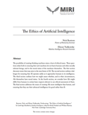 The ethics of artificial intelligence