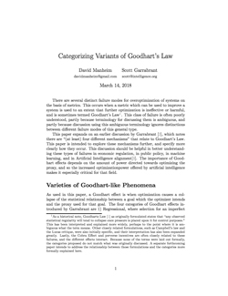 Categorizing Variants of Goodhart's Law