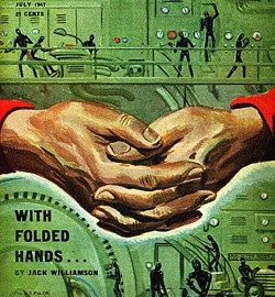 with folded hands