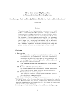 Risks from Learned Optimization in Advanced Machine Learning Systems